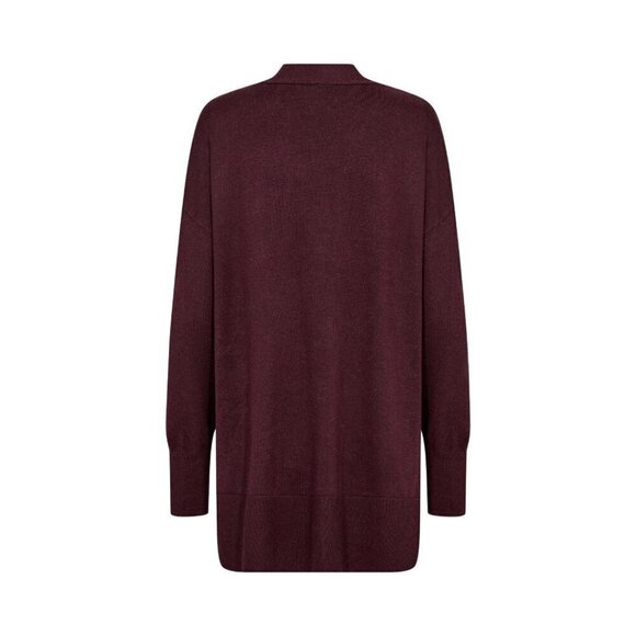 NWT SOYA CONCEPT DOLLIE 739 Burgundy Wine Mid Length Button Down Cardigan - Picture 5 of 5